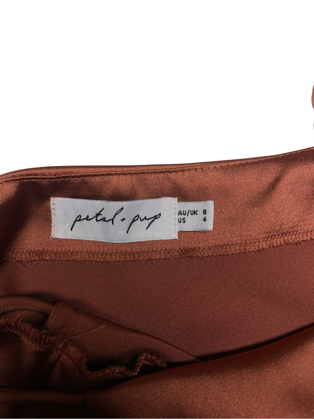 Petal & Pup Cyprus Satin Slipdress Color Rust Size 4 - Picture 12 of 13